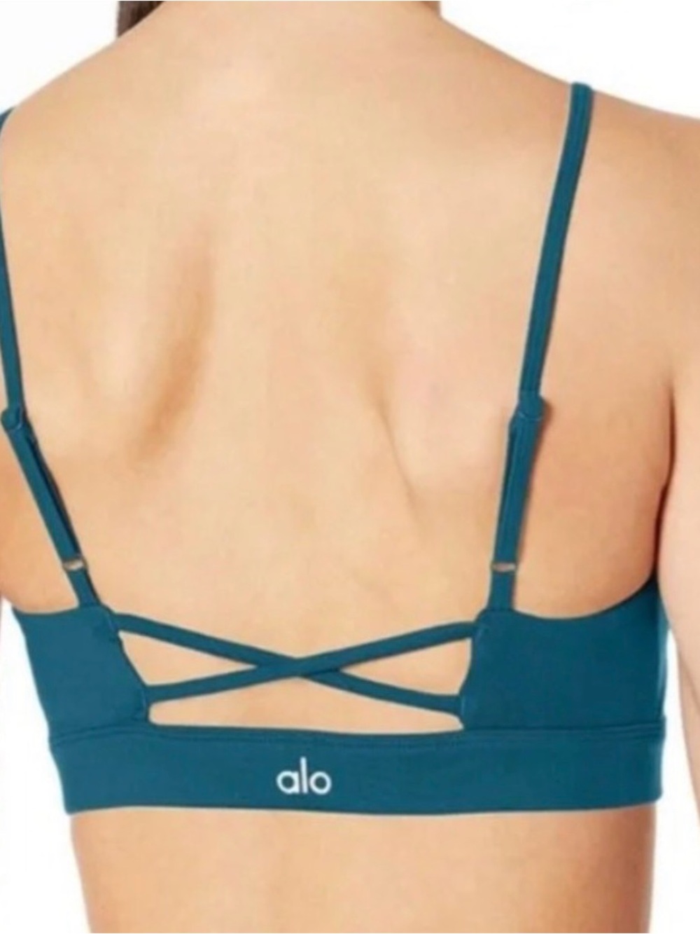 Alo Yoga Interlace Sports Bra Legion Blue Size XS
